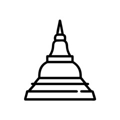 Traditional Stupa Outline Vector  Icon