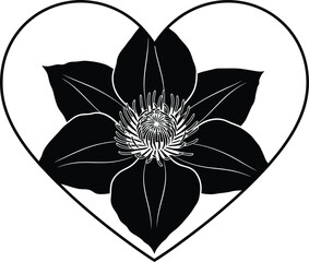 black and white flower vector