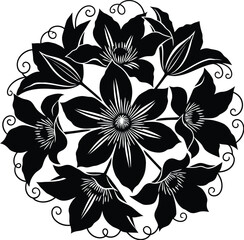 Luxury Decorative Flower Ornament Vector on Transparent Background
 