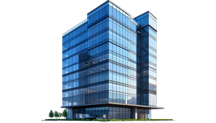 A modern skyscraper with glass facade