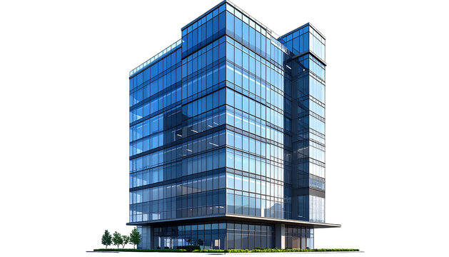 A modern skyscraper with glass facade