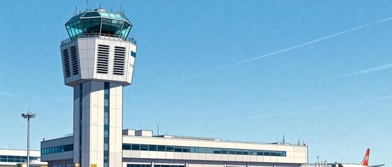 Airport control tower and terminal building
