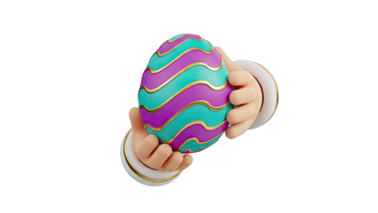 Hands holding a decorative Easter egg