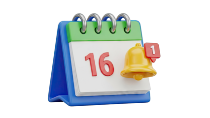 Calendar with Notification Bell Icon