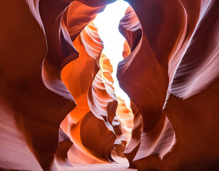 Antelope Canyon in Arizona - background travel concept. antelope canyon in the sun