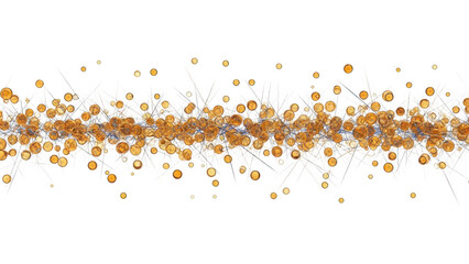 A vibrant sprinkling of orange and gold confetti particles isolated on transparent background for festive occasions and celebrations decorations