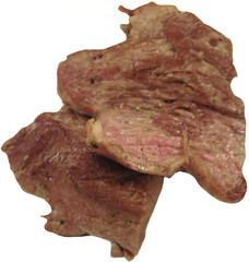 Sliced meat beef steak isolated on white background