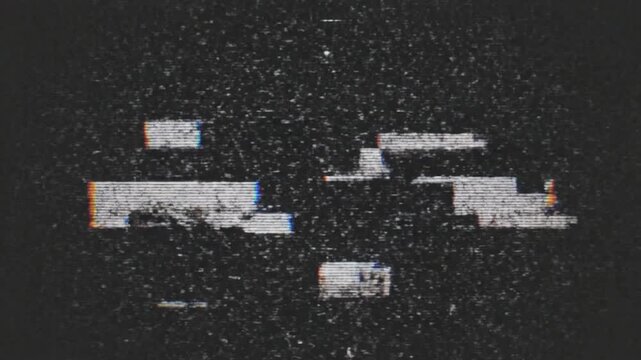 Glitchy TV static screen with distorted patterns