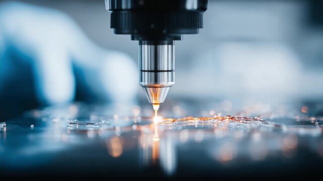 Precision Engineering in Action: An up-close view reveals the meticulous process of laser engraving, as the machine etches intricate designs with pinpoint accuracy and fiery intensity.