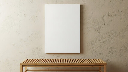Blank canvas mockup for poster presentation neutral minimalist interior design against texture wall background display art space design display