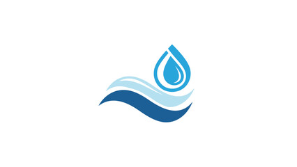 Fototapeta premium Water drop logo design with waves, representing purity and freshness, clean design.