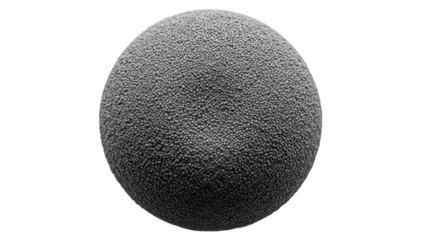 A gray textured sphere on a transparent background isolated on transparent background