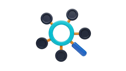 Abstract Magnifying Glass with Connections