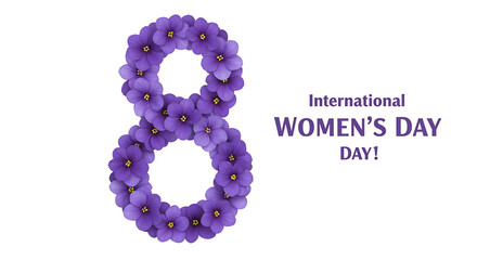 International women's day celebration with purple flowers