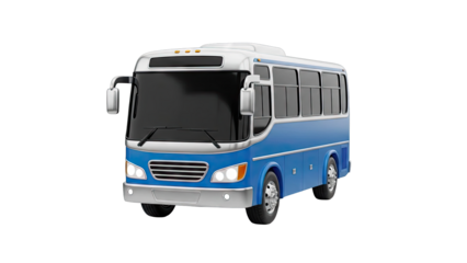 Blue and Silver Mini Bus