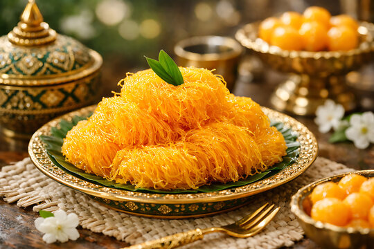 Macro of Thai desset Foi Thong