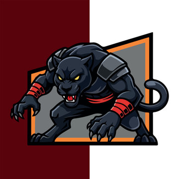 Panther Ninja Esport Mascot Logo Vector