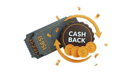 Cash Back Offer with Tickets and Coins