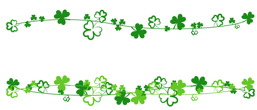 Clover border divider line, Happy Saint Patrick's Day