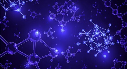 Molecular structures in blue light.