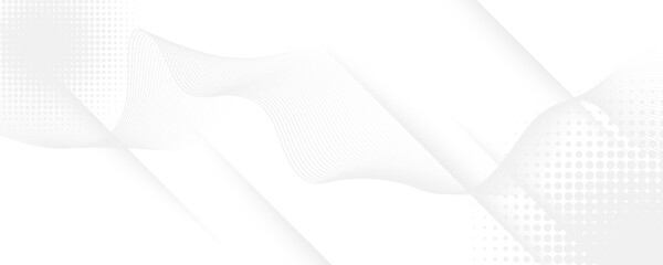 Modern abstract white background with soft diagonal lines and dotted halftone texture. Clean minimal design template for business, technology, corporate, digital, or presentation projects.