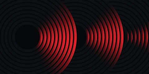 3D dark blue abstract background with red light effect. Modern rounded diagonal lines. Trendy geometric elements. Minimalist design. Futuristic technology concept. Vector © TIHORI