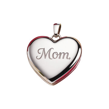 silver heart shaped locket mom