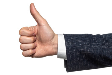 hand showing thumbs up isolated on transparent background