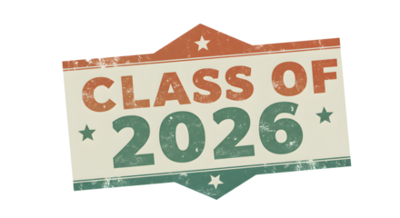 Class of 2026 Graduation Sign with Vintage Style and Bold Colors for School Celebration
