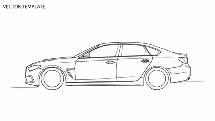 Sleek Car Outline - A Modern Automotive Design Template.