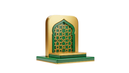 3D Islamic Arch with Geometric Pattern and Podium