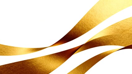Regulatory framework concept, abstract flowing bold matte gold lines  on white background, minimal and authoritative