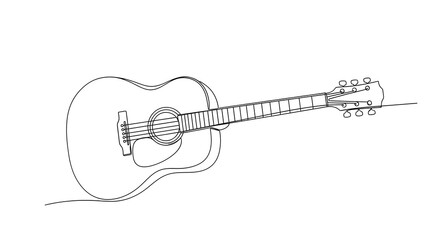 Clean line drawing guitar design for music themed visuals