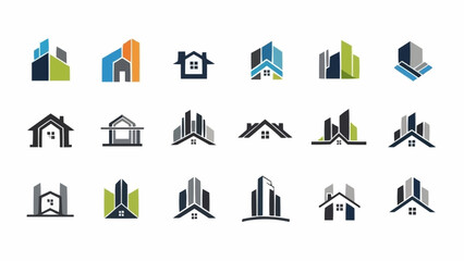 Collection of Real Estate and Construction Logo Designs.