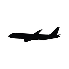 Silhouette of a commercial airplane Vector