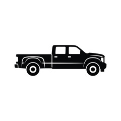 Fototapeta premium Black silhouette of pickup truck Vector