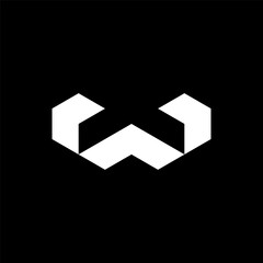Letter W arrow bold geometric logo design