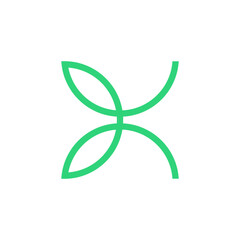 Minimalist K leaf logo design