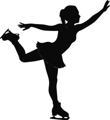 Girl In A Figure Skating Outfit Silhouette