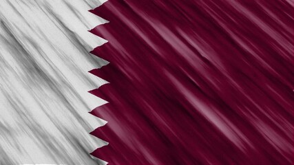 Realistic Qatar national flag looping waving animation with fabric texture .Symbol of national identity, pride, and sovereignty.Useful for Qatar national day(Dec 18th).3D looping flag video.