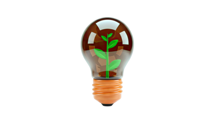 Lightbulb with Growing Plant