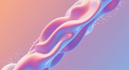Fluid Luminescence: An abstract, flowing form dances across a gradient background, showcasing a symphony of soft hues and delicate textures, evoking a sense of calm and ethereal beauty.