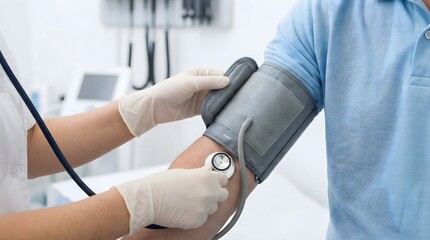 Medical Professional Measuring Patient's Blood Pressure