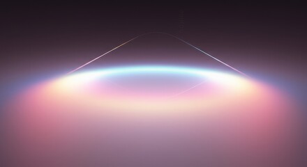 Abstract Geometric Light: A modern design composed of soft lines and gradients in pastel colors, creating a sense of balance and sophistication, with an illuminated arc and soft focus.