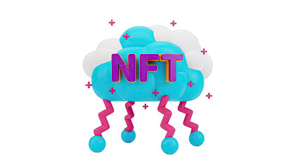 3D NFT Cloud with Lightning and Spheres