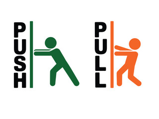 Push and Pull Concept Icon Teamwork Effort Force Vector Illustration
