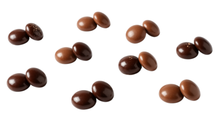 Close-up studio shot of a collection of chocolate-covered treats, displaying various shades and textures against a black backdrop