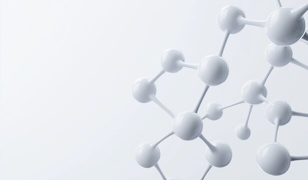Abstract white background with a white chemical molecule connection structure for a science and technology concept - Powered by Adobe