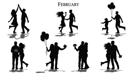 Obraz premium Happy couple celebrating love in february month