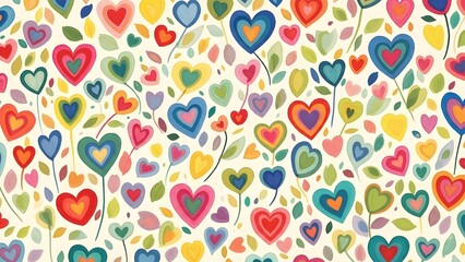 A colorful heart pattern on a white background